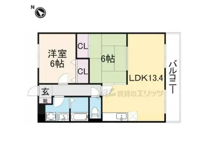エスペランサ(2LDK/1階)の間取り写真