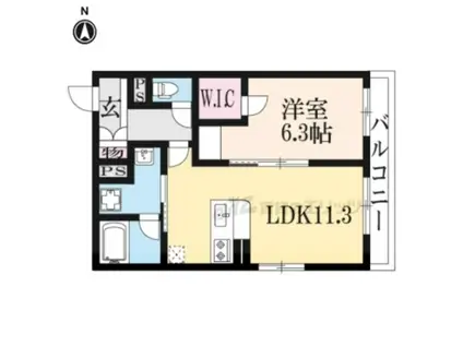 SHAMAISON PLUM BLOSSOM(1LDK/3階)の間取り写真