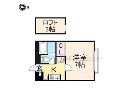 ゼフィール(1K/2階)の間取り写真