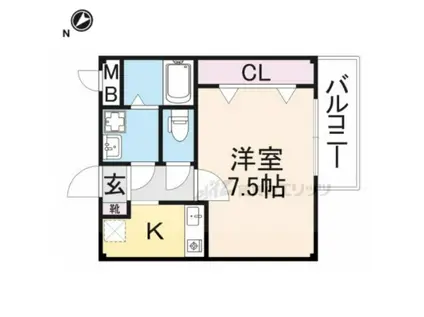 アルブル ヴィラージュ(1K/1階)の間取り写真