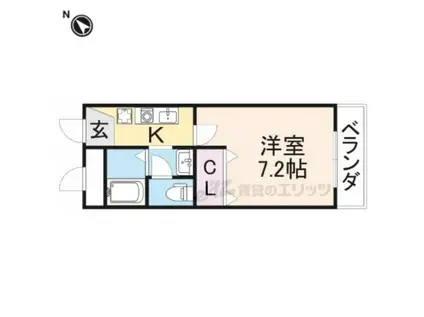 アネックスA(1K/1階)の間取り写真