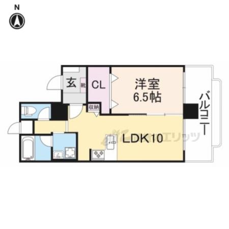 OMマンション東生駒(1LDK/6階)の間取り写真