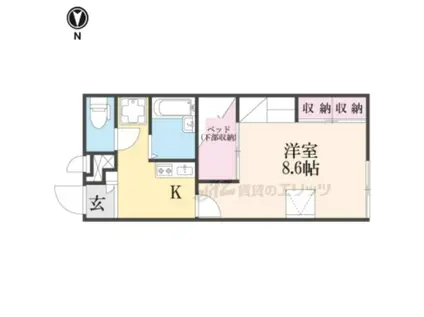 レオパレス冨田(1K/2階)の間取り写真