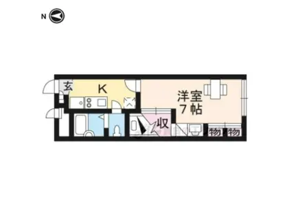 レオパレス静和(1K/1階)の間取り写真