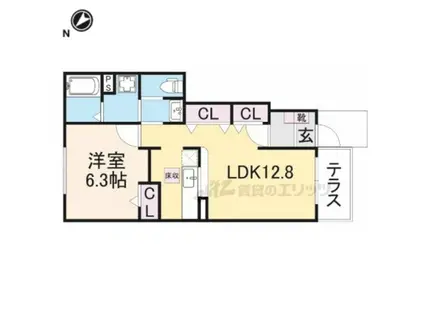 ラネージュ番館(1LDK/1階)の間取り写真