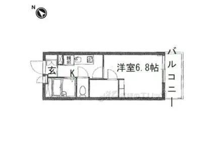 レオパレスハウス香里ヶ丘(1K/2階)の間取り写真