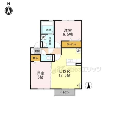 エスポワール(2LDK/2階)の間取り写真