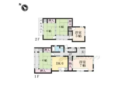 京阪電気鉄道鴨東線 神宮丸太町駅 バス乗車時間：18分 南田町バス停で下車 徒歩2分 2階建 築50年(5DK)の間取り写真