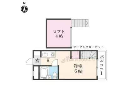 シティパレス21西大寺PART1(1K/3階)の間取り写真