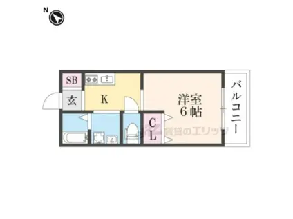 KTIレジデンス枚方(1K/3階)の間取り写真