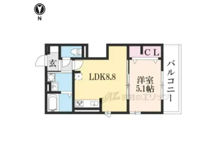 LUSOLE嵐山(1LDK/2階)の間取り写真