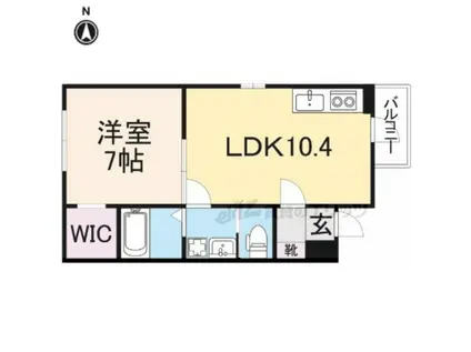 イースト GARDEN(1LDK/1階)の間取り写真