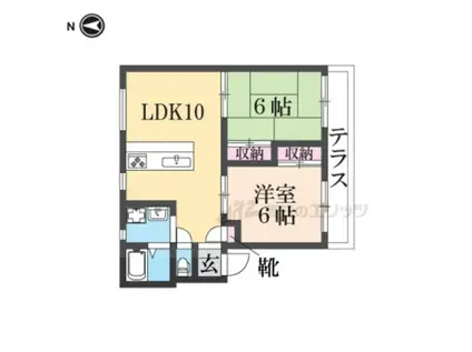 エスポワール平方(2LDK/1階)の間取り写真