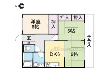 グローリーマンション(3DK/1階)の間取り写真