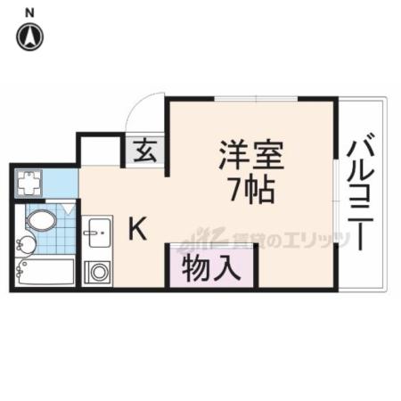 サンレイディアンスOKUDA(1K/4階)の間取り写真