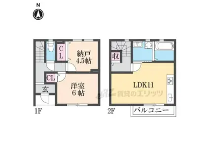 スタイル(2LDK/1階)の間取り写真