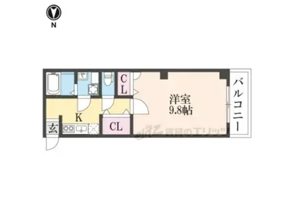 グラディオ新大宮(1K/2階)の間取り写真