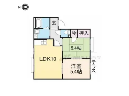 グリーンコーポ A・B(2LDK/2階)の間取り写真