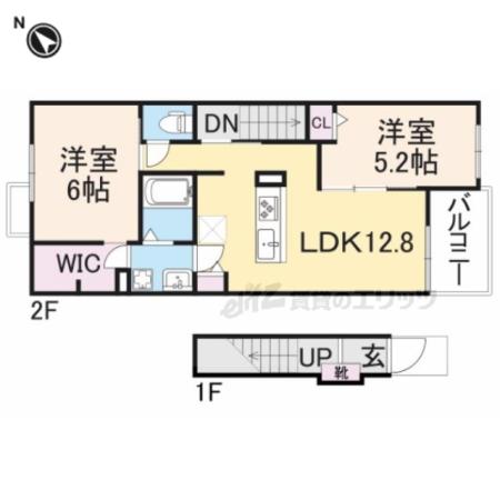 コージーコート枚方(2LDK/2階)の間取り写真