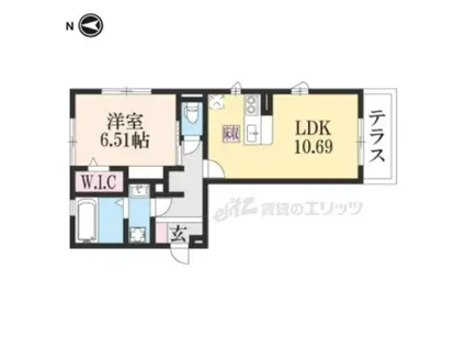 シャルマン大和郡山(1LDK/1階)の間取り写真