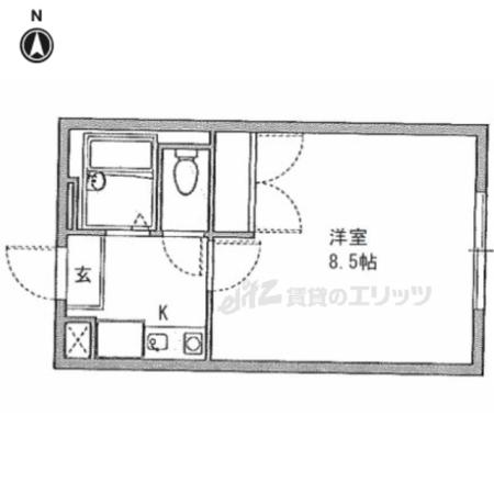 レオパレスエスパールビラ(1K/2階)の間取り写真
