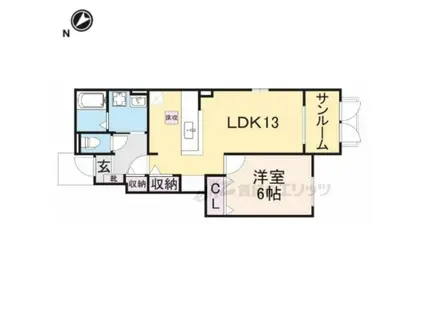 ラ ルーチェA(1LDK/1階)の間取り写真