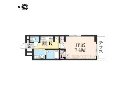 セレーノ(1K/1階)の間取り写真