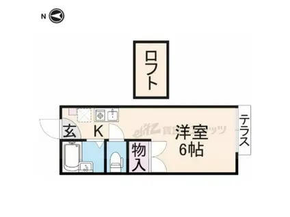 京阪電気鉄道京阪線 光善寺駅 徒歩12分 2階建 築29年(ワンルーム/1階)の間取り写真