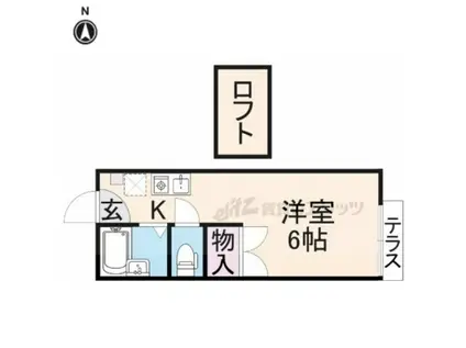 京阪電気鉄道京阪線 光善寺駅 徒歩12分 2階建 築29年(1K/1階)の間取り写真