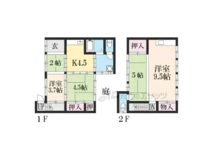 京福北野線 北野白梅町駅 徒歩19分 1階建 築62年(5DK)の間取り写真
