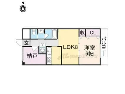 楠本第2ビル(1LDK/2階)の間取り写真