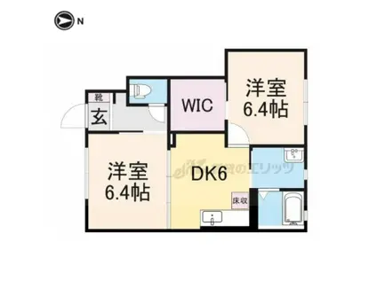 シュウメゾンAB(2DK/1階)の間取り写真