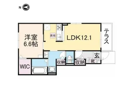 ベルオーブ(1LDK/1階)の間取り写真