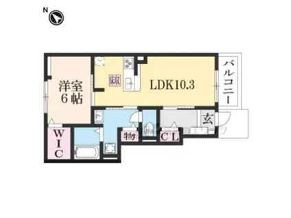 RIRIA 10(1LDK/1階)の間取り写真