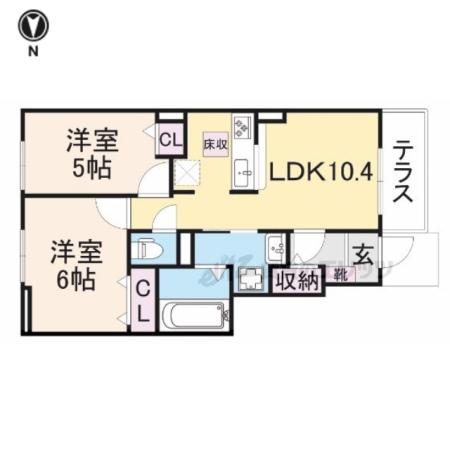 パディ・アロウ・ハウス(2LDK/1階)の間取り写真