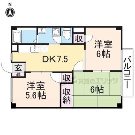 フローレンスハイツ(3DK/2階)の間取り写真