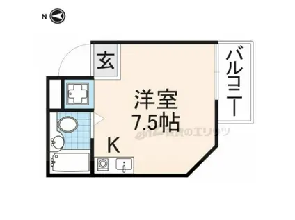 シティパレス富雄南(ワンルーム/2階)の間取り写真