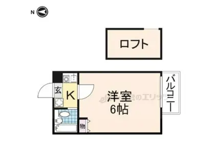 シティパレス学園前P7(1K/3階)の間取り写真