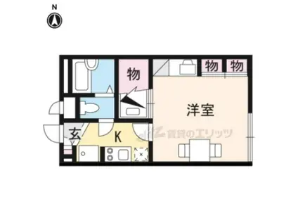 ロイヤルSK指柳(1K/1階)の間取り写真