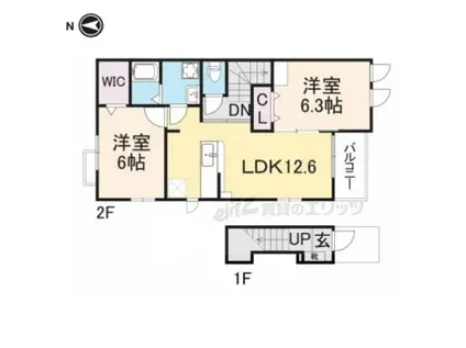 アウローラ(2LDK/2階)の間取り写真