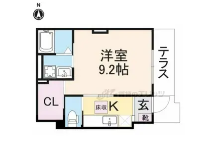 サウスビレッジ(1K/1階)の間取り写真