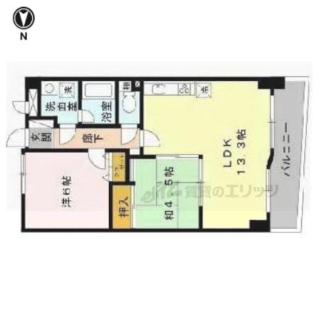 ル・ソア・イースト(2LDK/4階)の間取り写真