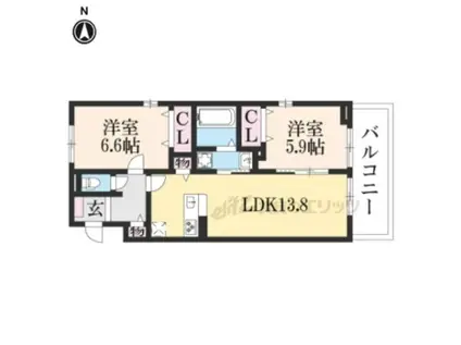 プレッソ・ロート(2LDK/2階)の間取り写真