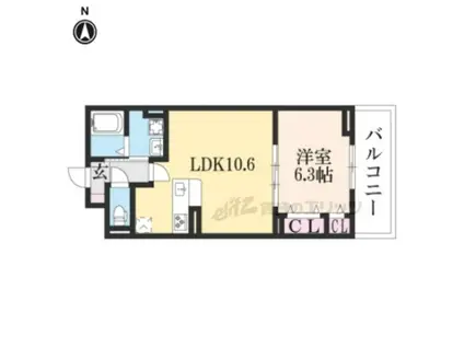 プレッソ・ロート(1LDK/2階)の間取り写真