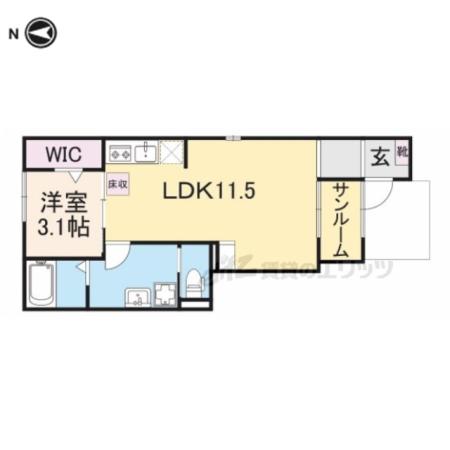 ラフィネ(1LDK/1階)の間取り写真