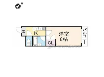 エンゼルプラザ彦根(1K/2階)の間取り写真