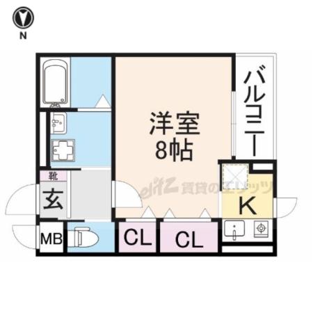 レジデンス北市(1K/3階)の間取り写真