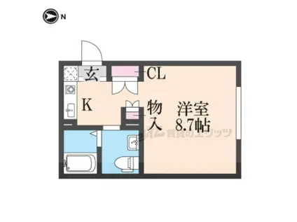 ベレーザ鴨川五条(ワンルーム/1階)の間取り写真