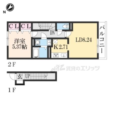 ANDANTE KOTOBUKI(1LDK/2階)の間取り写真