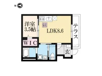 アイベーヌ(1LDK/1階)の間取り写真